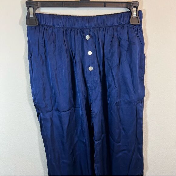 DONNI. Silky Flared Pants in Navy Blue XS NWT - Picture 6 of 13